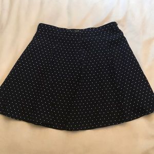 Navy Blue Polka Dot Mini Skirt Small F21